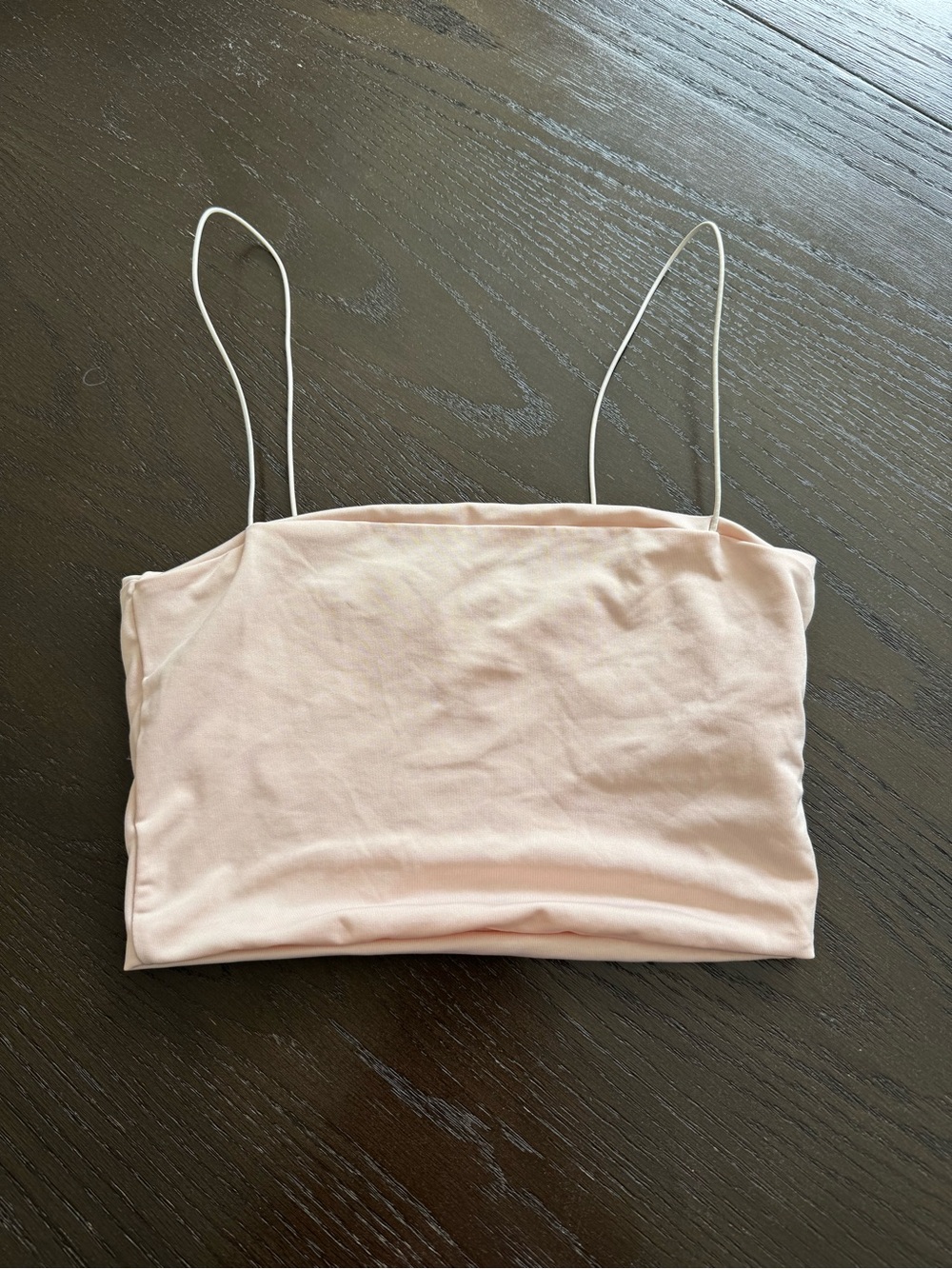 Women's Pink Spaghetti Strap Crop Top - Soft Stretch